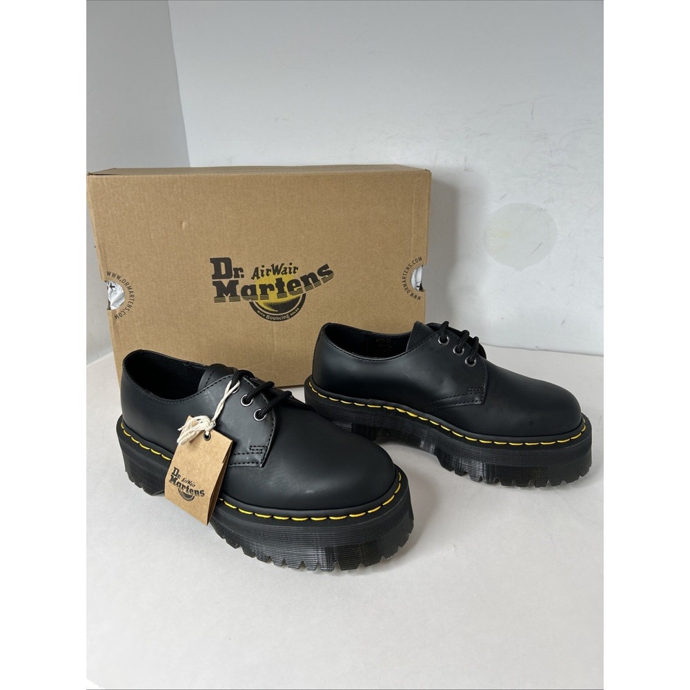 Unisex Oxfords Dr. Martens 1461 Quad Smooth Leather‎ Platform Shoes Men 6 Wm 7